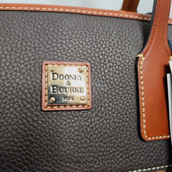 NWT DOONEY & BOURKE Tmoro Tote Bag DARK BROWN & COGNAC Leather Shopper Handbag - Picture 5 of 12